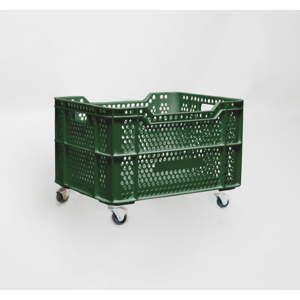 Zelený pojízdný box z recyklovaného plastu Really Nice Things Eco