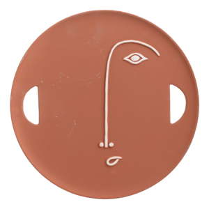 Cihlově červený keramický talíř InArt Face, ø 35 cm