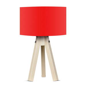 Stolní lampa s červeným stínítkem Kate Louise Naturel