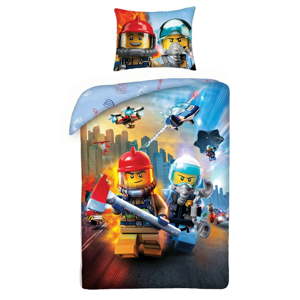 Dětské bavlněné povlečení Halantex Lego City II, 140 x 200 cm