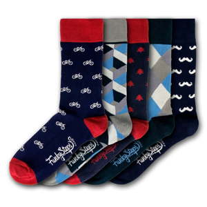 Sada 5 párů barevných ponožek Funky Steps Gentleman Dark Mix, velikost 41 - 45
