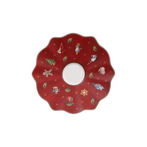 Červený porcelánový podšálek s vánočním motivem Villeroy & Boch, ø 13 cm