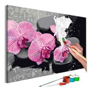 DIY set na tvorbu vlastního obrazu na plátně Artgeist Orchid Zen, 60 x 40 cm