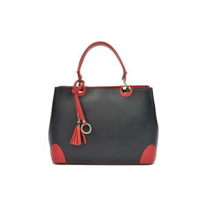 Černá kožená kabelka s červenými detaily Isabella Rhea Mismo