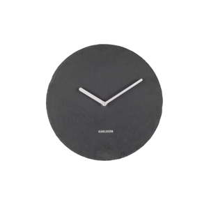 Černé nástěnné břidlicové hodiny Karlsson Slate, ⌀ 25 cm