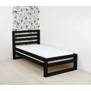Černá dřevěná jednolůžková postel Benlemi DeLuxe, 190 x 120 cm