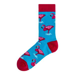 Dámské modro-červené ponožky Funky Steps Flamingo, velikost 35 - 39