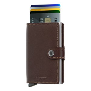Hnědá kožená peněženka s pouzdrem na karty Secrid Classic