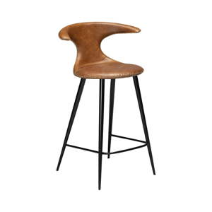 Koňakově hnědá kožená barová židle DAN–FORM Denmark, výška 90 cm