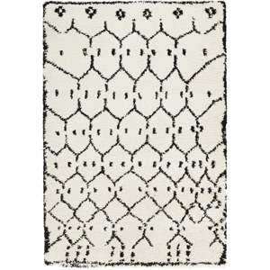 Bíločerný koberec Mint Rugs Allure Ronno White, 80 x 150 cm