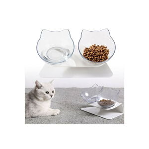 Plastové misky s bílým podstavcem pro kočky v sadě 2 ks - Lydia&Co