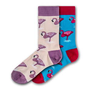Sada 2 párů dámských ponožek Funky Steps Flamingo, velikost 35 - 39