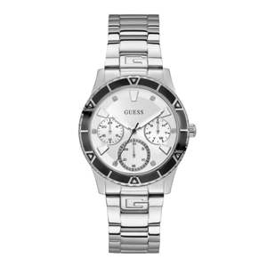 Dámské hodinky ve stříbrné barvě s páskem z nerezové oceli Guess W1158L3