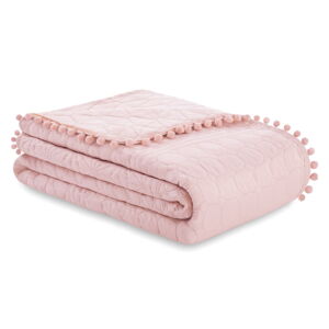 Pudrově růžový přehoz na postel AmeliaHome Meadore, 220 x 240 cm
