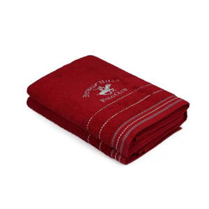 Sada 2 červených ručníků Polo Club, 70 x 140 cm